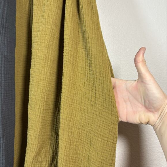 Grade and Gather Sz L Two Tone Maxi Dress Charcoal/Golden Rod Fall Lagenlook - Picture 7 of 13